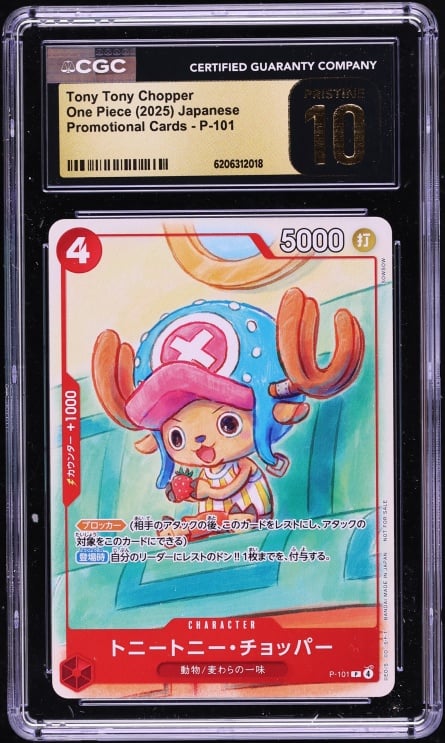 2025 One Piece Japanese Promo Alt Art Tony Tony Chopper #P-101 CGC 10 PRISTINE