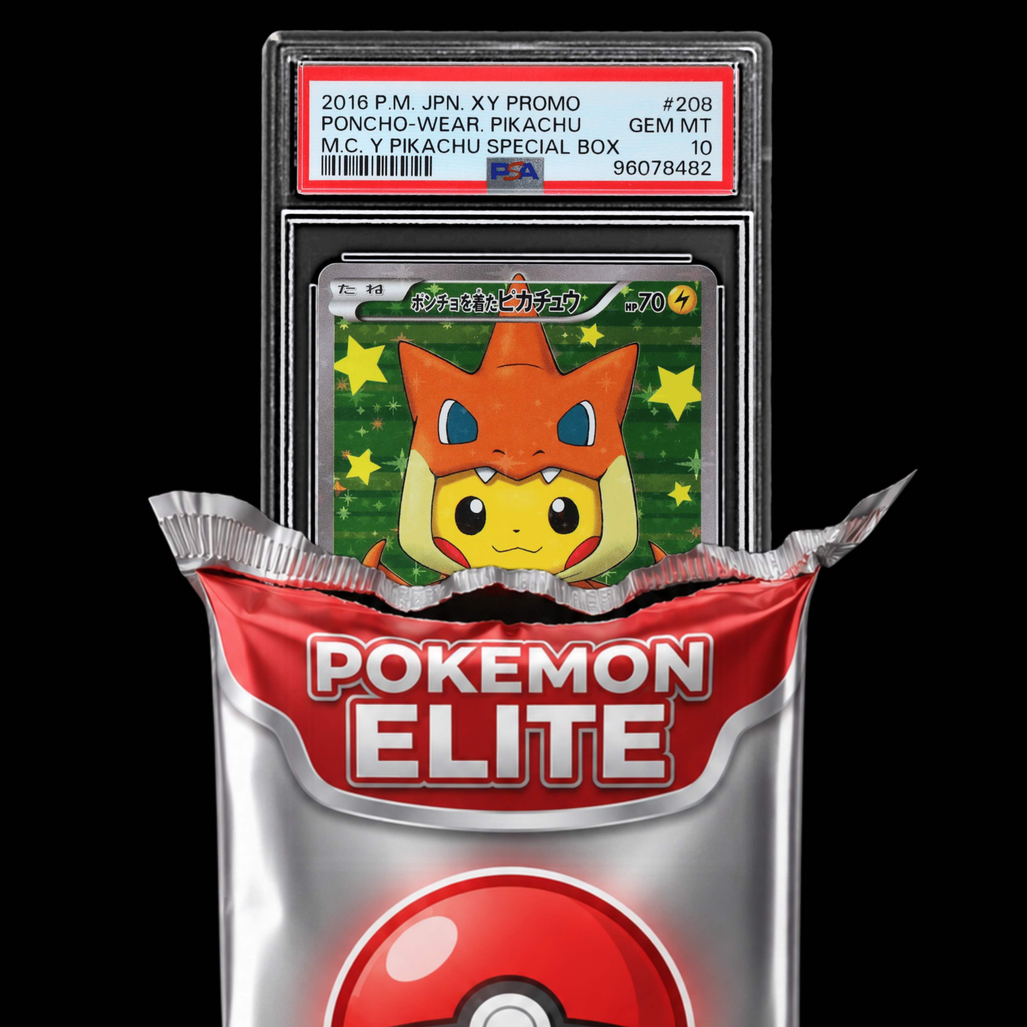 A graded card being revealed from a pack